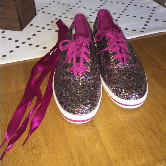 NWOT Keds Kate Spade Glitter Sneakers Size 8.5 - Picture 1 of 5